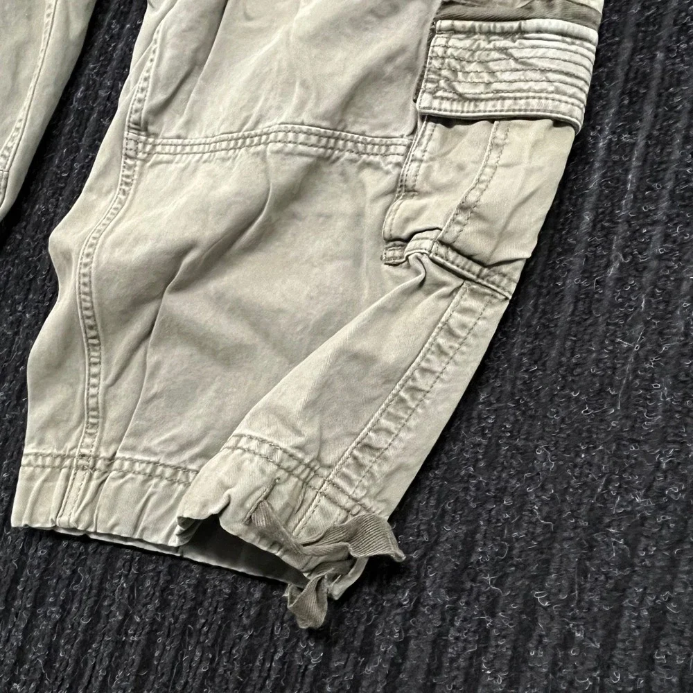 Abercrombie & Fitch Ultra Baggy Cargo Pants Mens 34x30 Olive Green Wide Leg Y2K - Picture 3 of 9